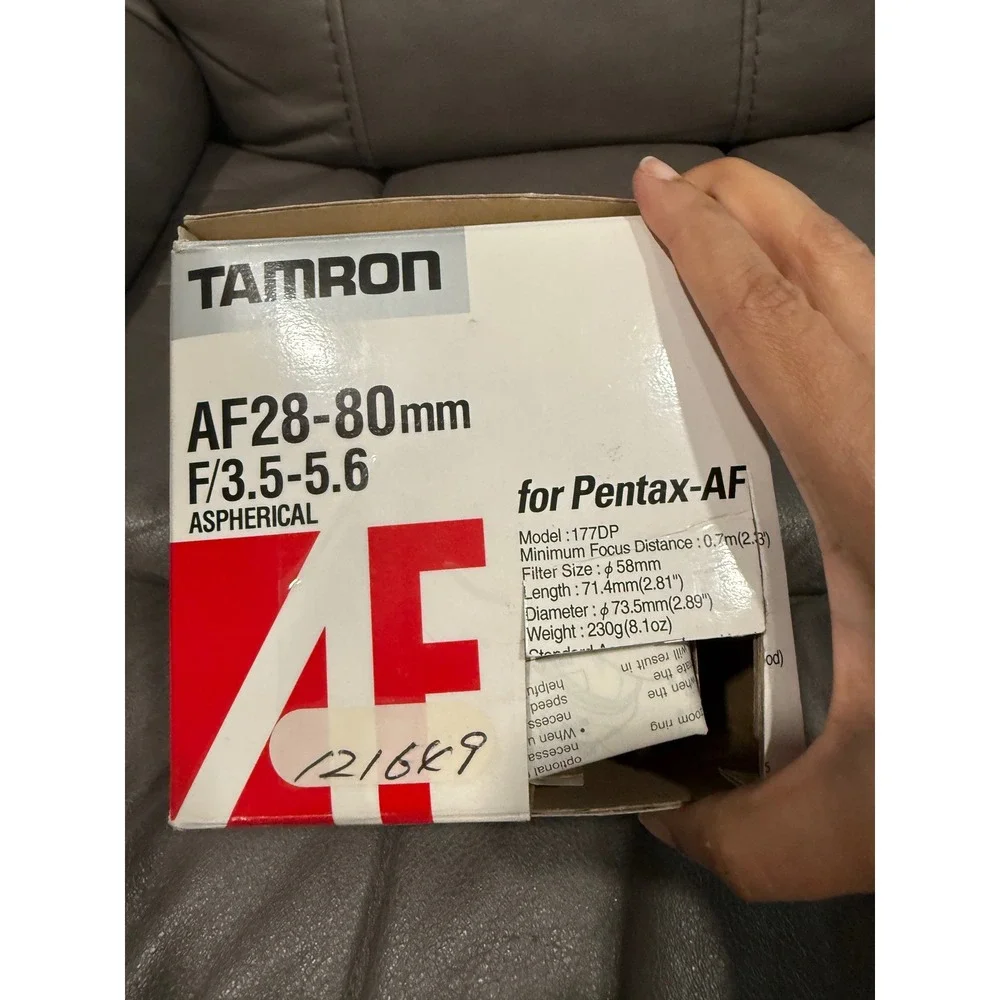 Tamron AF 28-80mm f/3.5-5.6 Aspherical Zoom Lens for Pentax AF Model 177DP Boxed